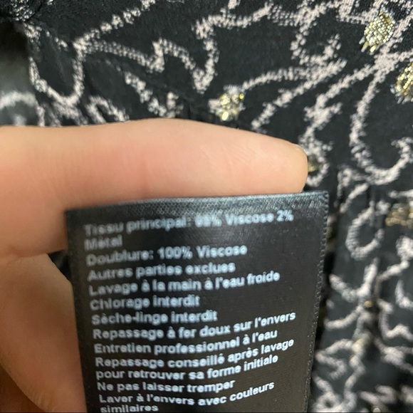 Ba&sh | Acia Metallic Embroidery Open Back Long Sleeve Dress Size 0 NEW - Picture 13 of 16